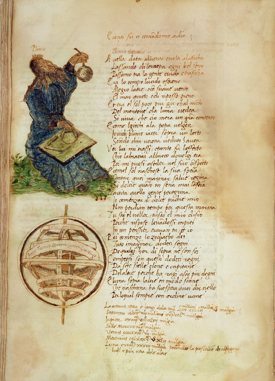 Ms Ital 483 P.4.7 f.155v Plinius den Ældre (23-79 e.Kr.) fra 