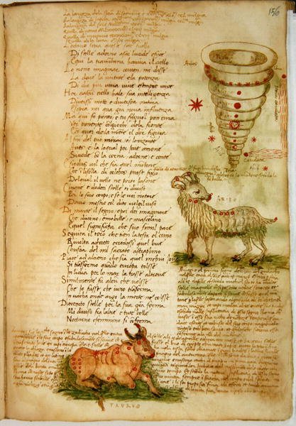 Ms Ital 483 P.4.7 f.156v Aries and Taurus, fra 