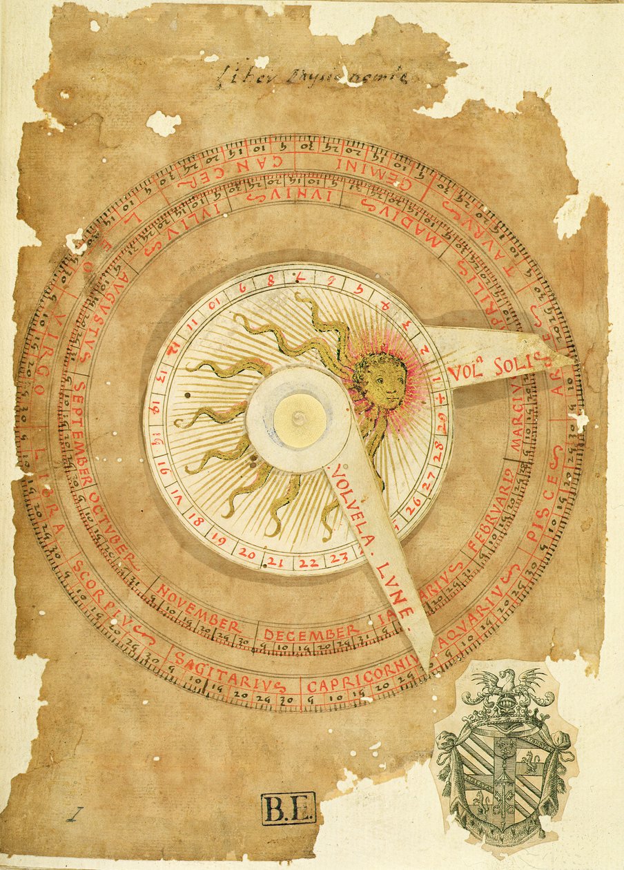 Ms Lat 696 W.8.20 fol.1r Solurskalender, fra 