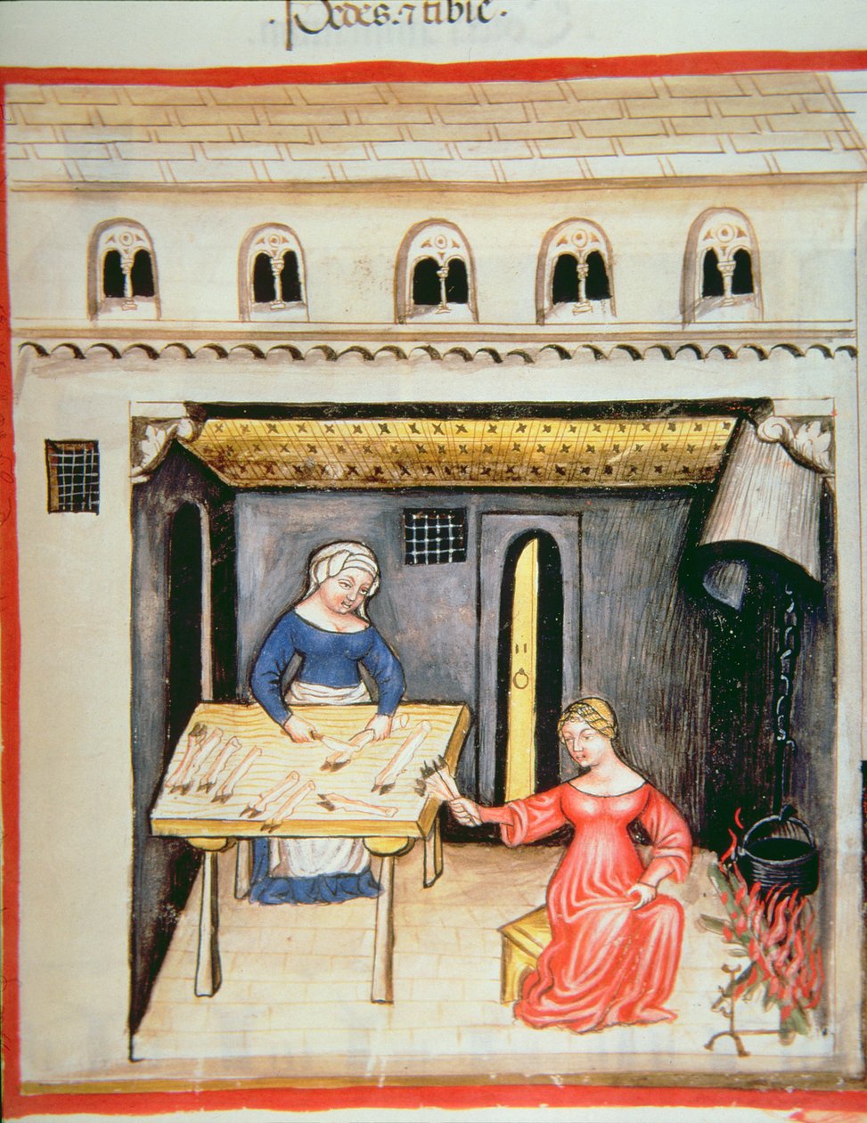 Nova 2644 fol.78r Klargøring af dyrefødder og klove, fra Tacuinum Sanitatis af Italian School