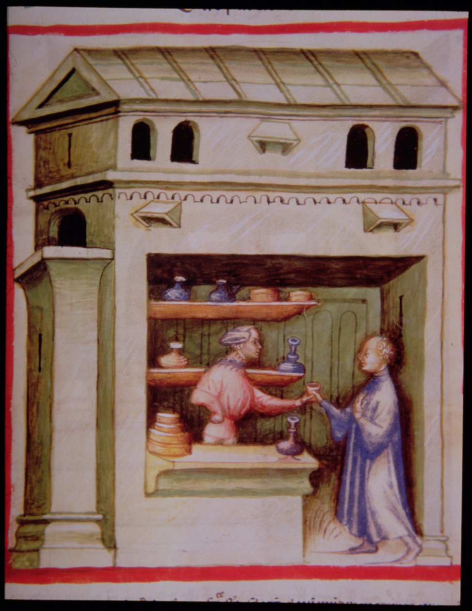 Nova 2644 fol.95r Eddikesirup, fra Tacuinum Sanitatis af Italian School