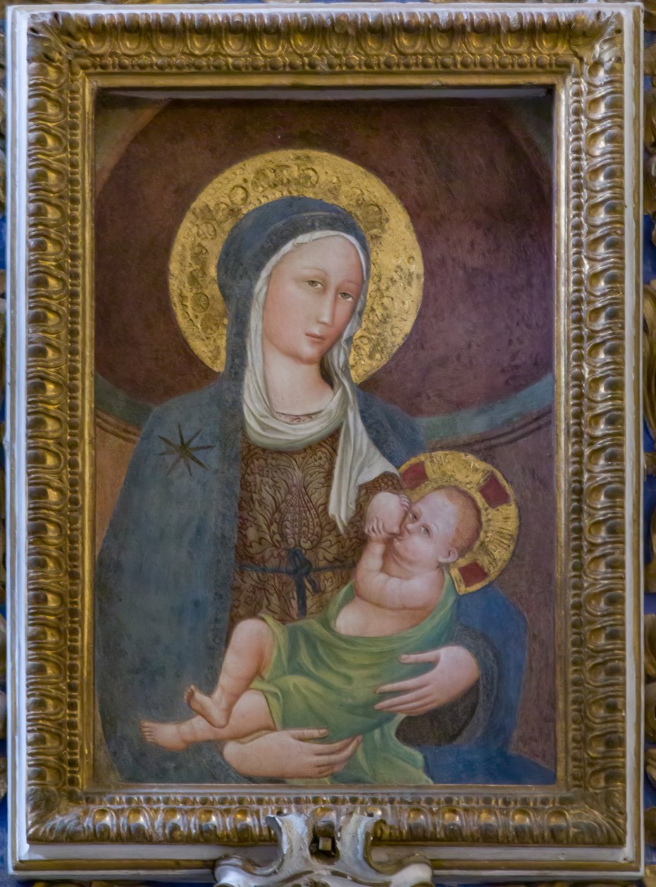 Den ammende madonna, ca. 1440-50 (fresko) af Italian School