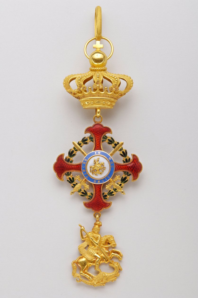 Sankt Georgs orden af Réunion: insignier tilhørende kongehusets suveræner (1800-1850) af Italian School