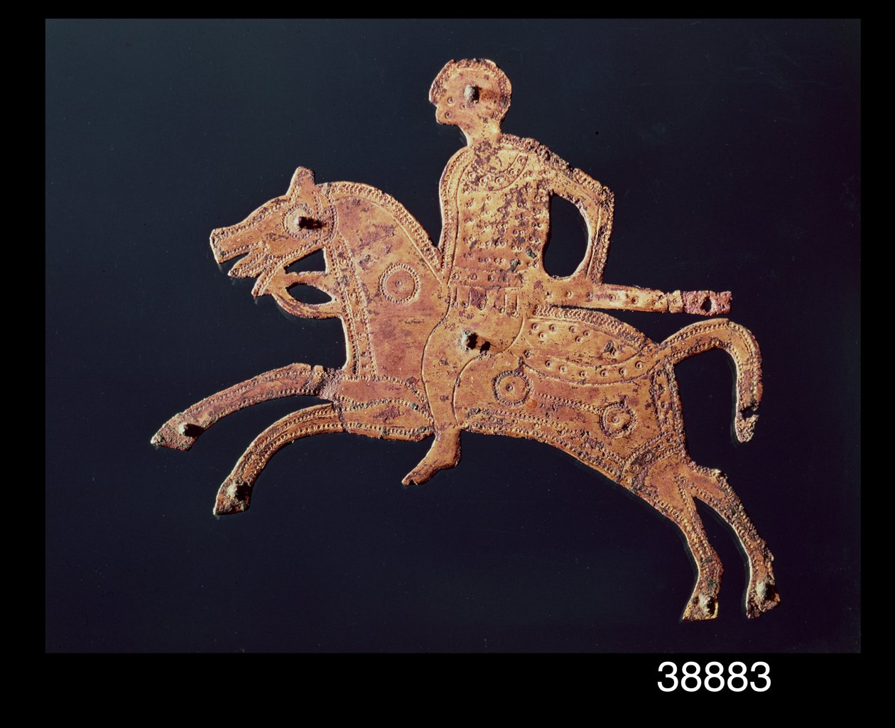 Ornamental skjoldplade fra San Pietro Stabio, Italien, 7. århundrede e.Kr (metal) af Italian School