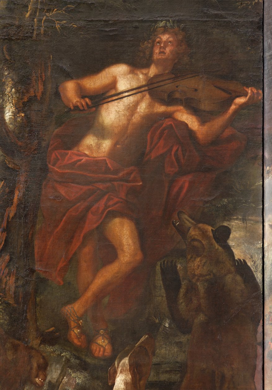 Orpheus fortryller dyrene med musik, Myth of Orpheus af Italian School