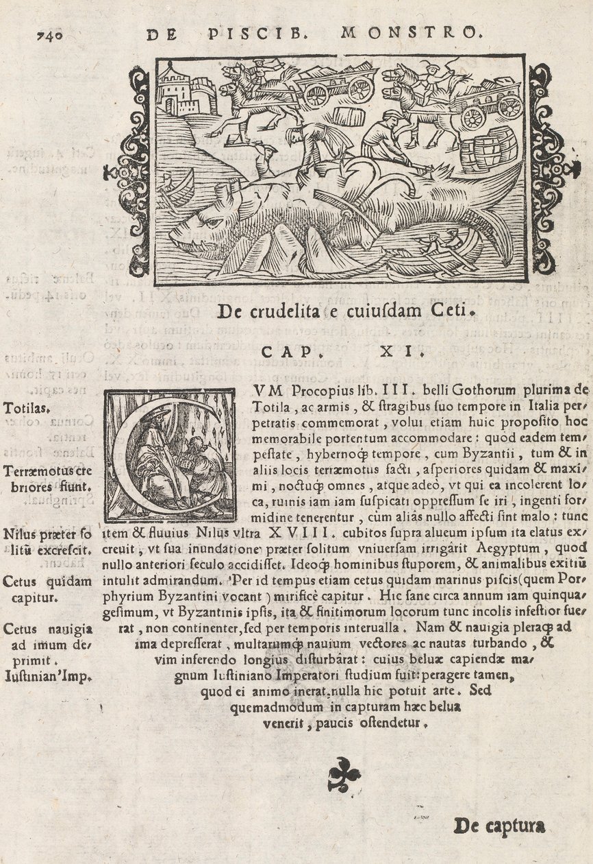 Side 740 fra Nordens historie af Magnus Olaus, Rom 1565 (tryk & gravering) af Italian School