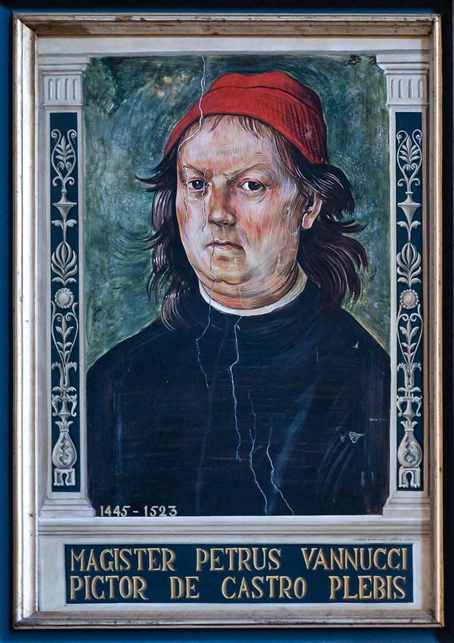 Maleri, der portrætterer Pietro af Cristoforo Vannucci, kendt som Perugino af Italian School