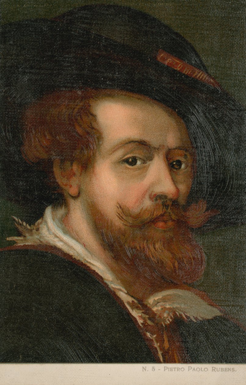 Peter Paul Rubens, flamsk kunstner (chromolitho) af Italian School