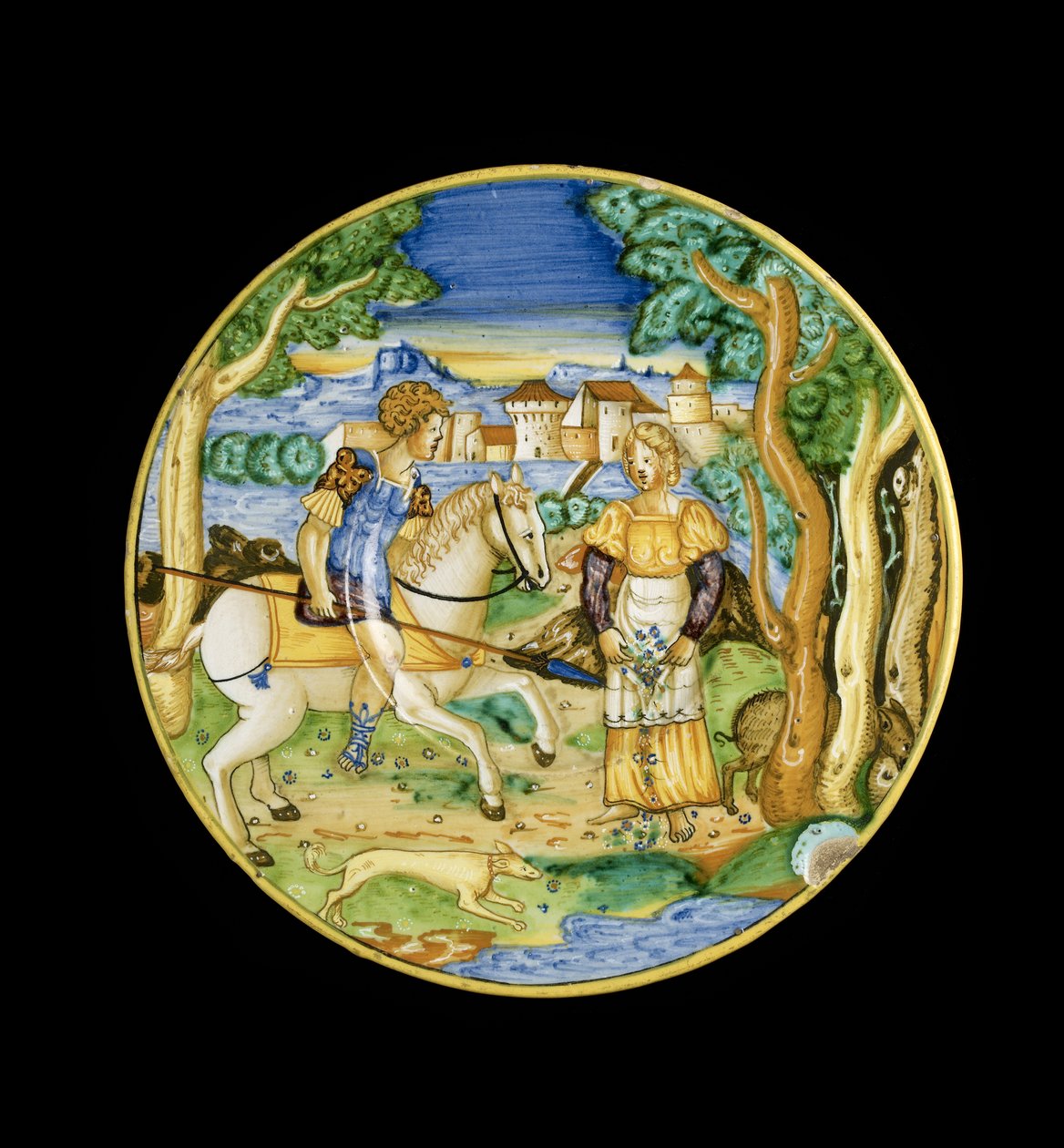Tallerken med Picus og Circe af L eller Lu.Ur. af Italian School