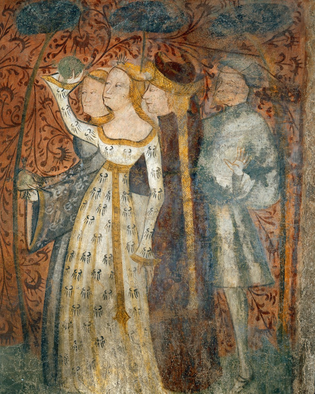 At spille et boldspil, detaljer fra Scener af en turnering og høvisk liv fra Casa dEstate (Sommerhuset), 1388-1400 af Italian School
