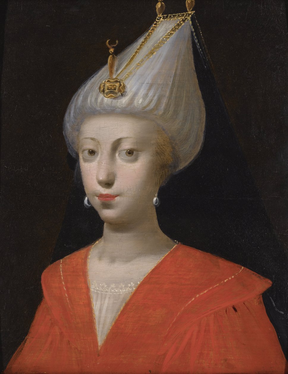 ""Portræt af Sultana Roxelane (Russelazie (den Ruthenian)) eller Hurrem (nee Anastasia Lisovska, ca. 1500-1558) hustru af Sultan Suleiman den Storslåede"" (eller Suleyman I af Italian School