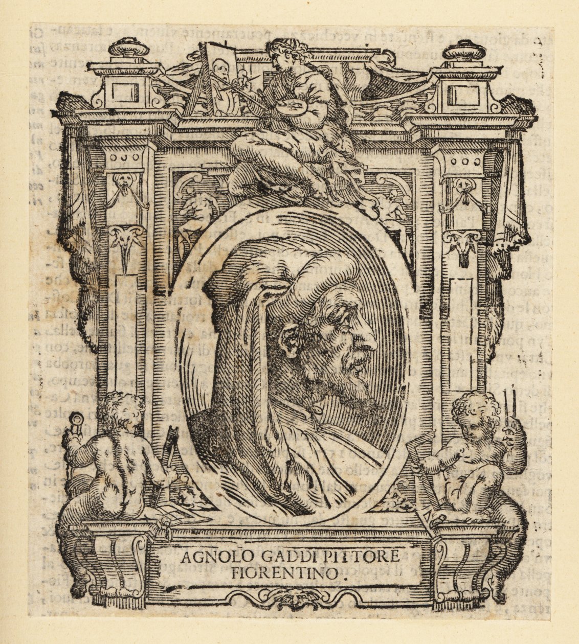 Portræt af Agnolo Gaddi, italiensk maler fra Firenze, ca. 1350-1396 af Italian School