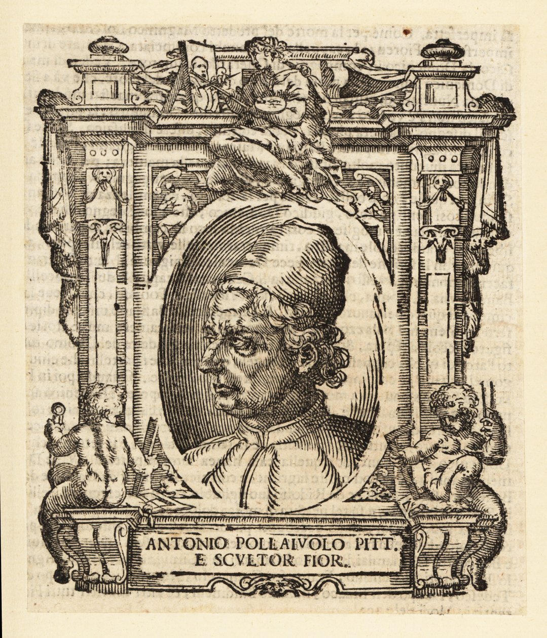 Portræt af Antonio del Pollaiuolo, italiensk maler, billedhugger, gravør og guldsmed fra renæssancen fra Firenze, omkring 1429-1498 af Italian School