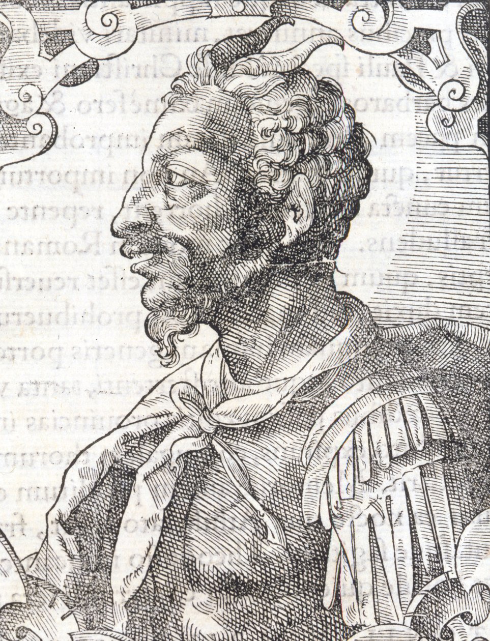 Portræt af Attila fra Bernardino Corios værk "Elogia Virorum Illustris", Milano 1500-tallet. af Italian School