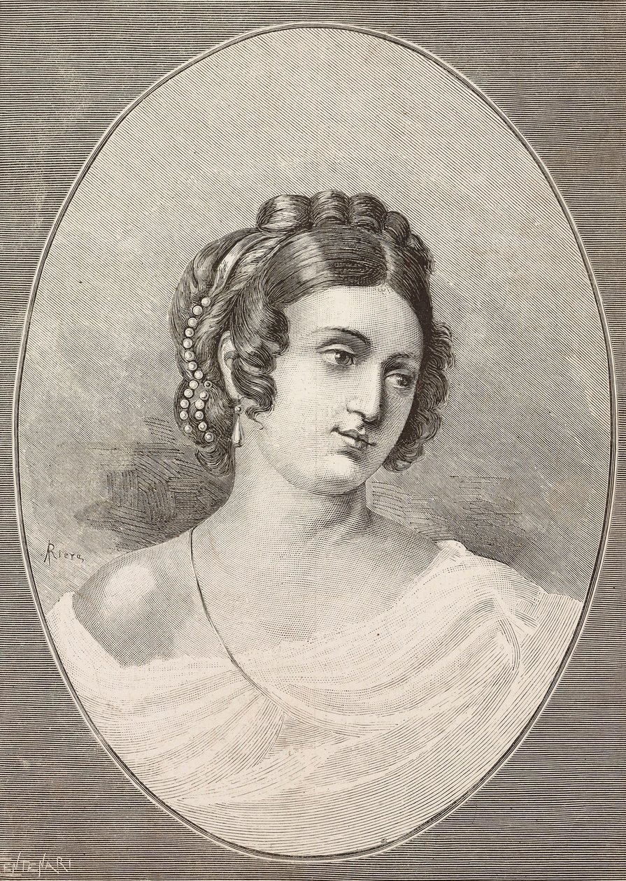 Portræt af Costanza Monti (1792-1840), italiensk digter, gravering af Centenari fra L