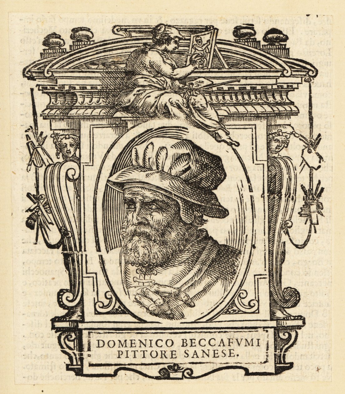 Portræt af Domenico di Pace Beccafumi, italiensk renæssancemaler af Italian School