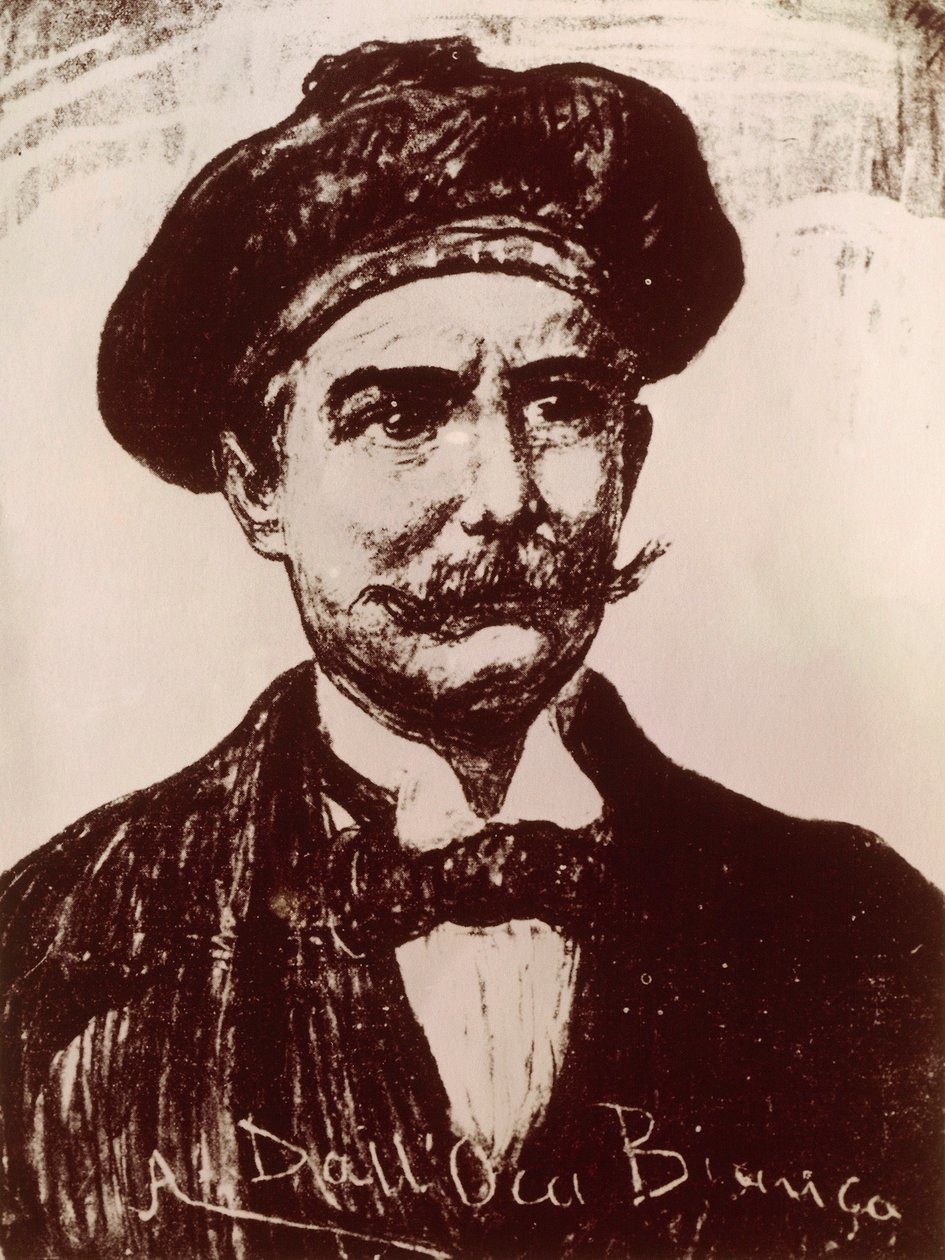 Portræt af Emilio Salgari (litho) af Italian School