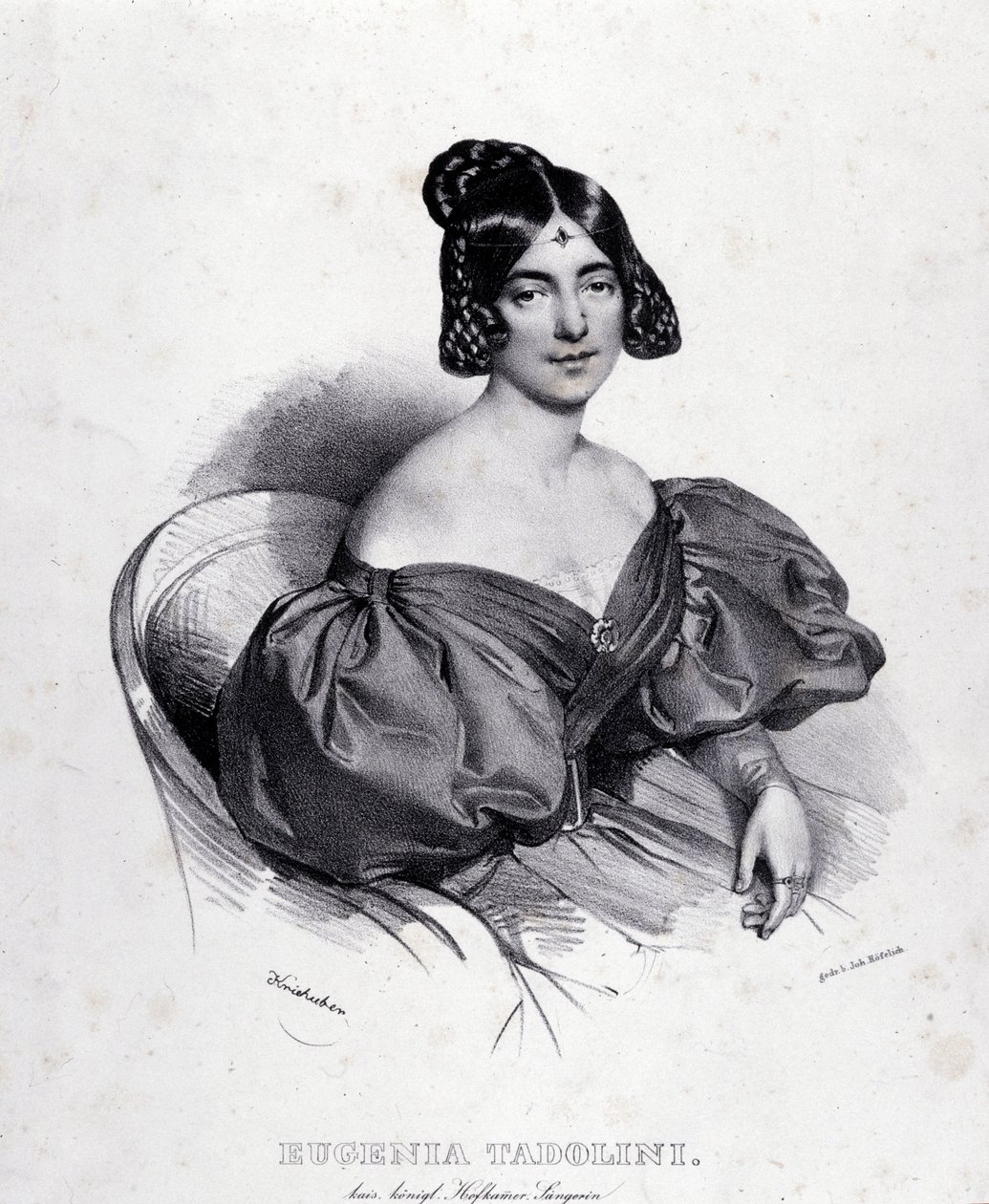 Portræt af Eugenia Tadolini (gravering) af Italian School