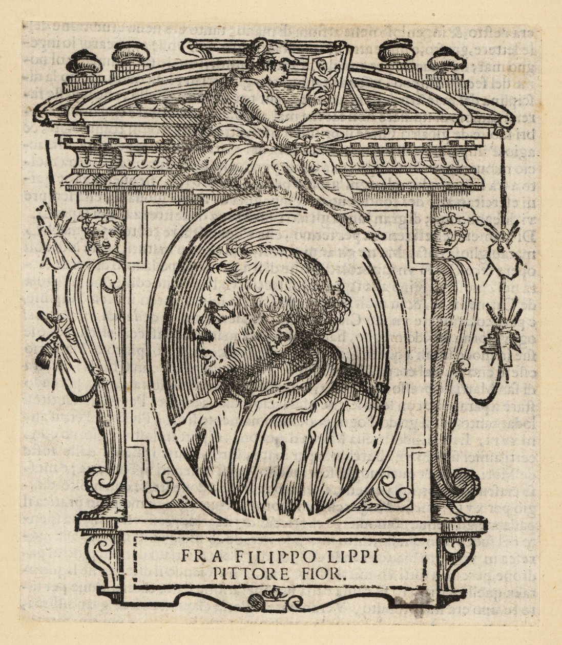 Portræt af Filippo Lippi, italiensk maler fra Firenze af Quattrocento (1400-tallet), omkring 1406-1469 af Italian School