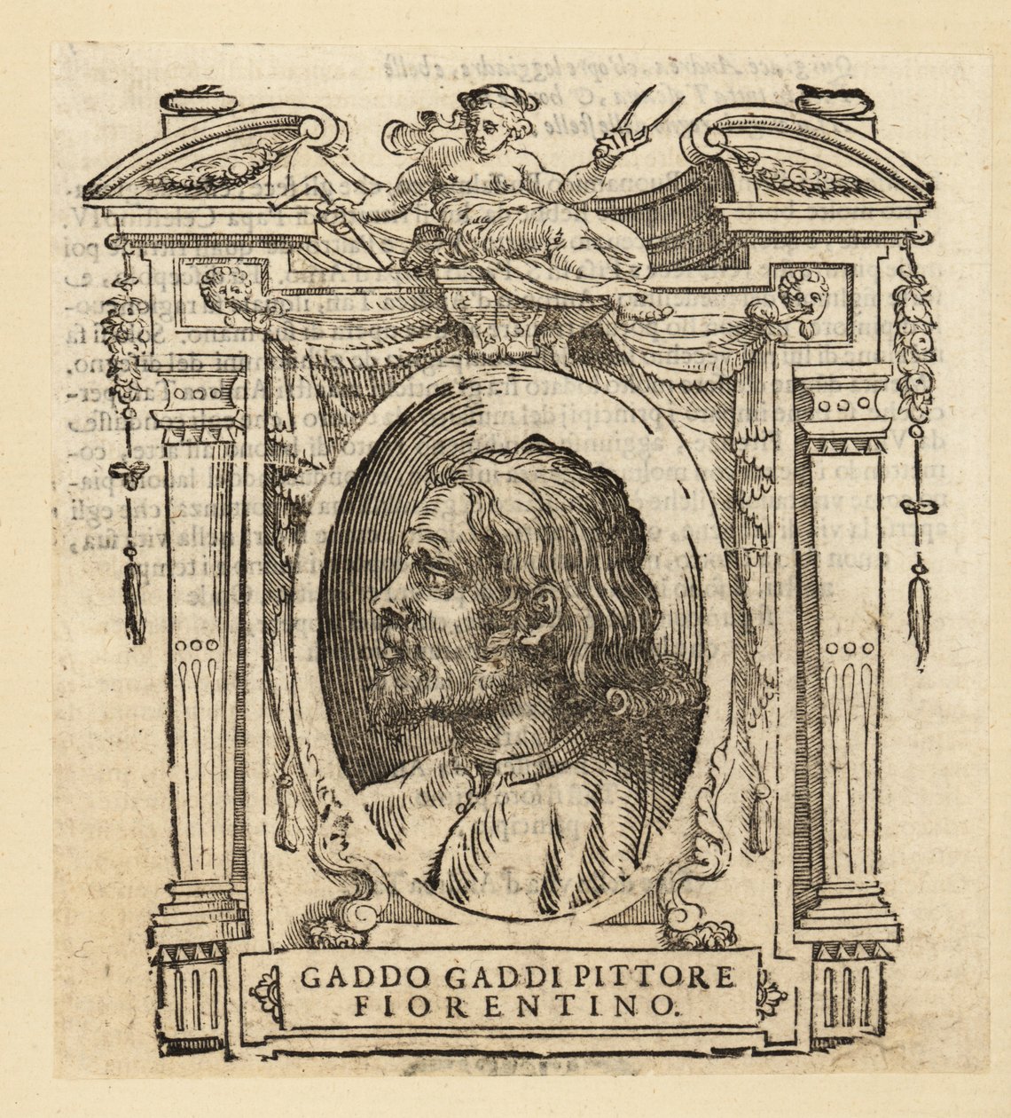 Portræt af Gaddo Gaddi, italiensk maler og mosaiker af Firenze i en gotisk kunststil, omkring 1239-cirka 1312 af Italian School