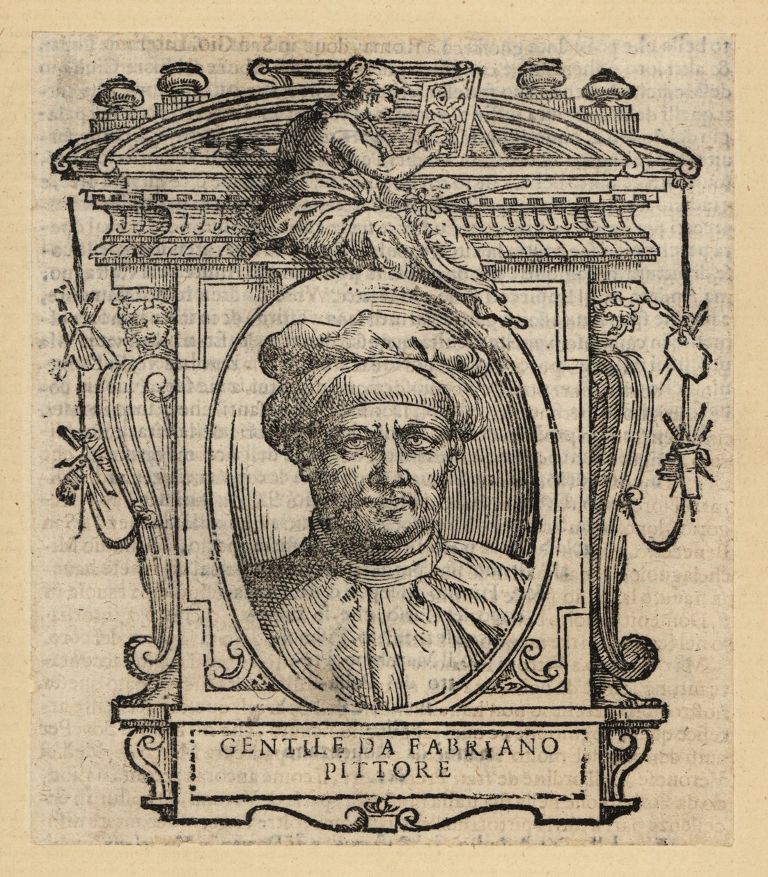 Portræt af Gentile da Fabriano, italiensk maler, international gotisk stil, omkring 1370-1427 af Italian School