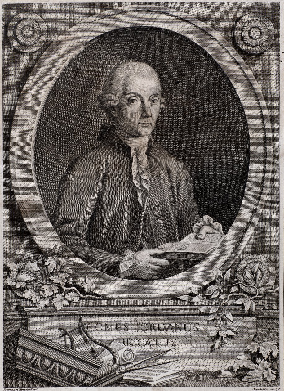 Portræt af Giordano (Jordan) Riccati (1709-1790) fysiker, matematiker og musikteoretiker af Italian School
