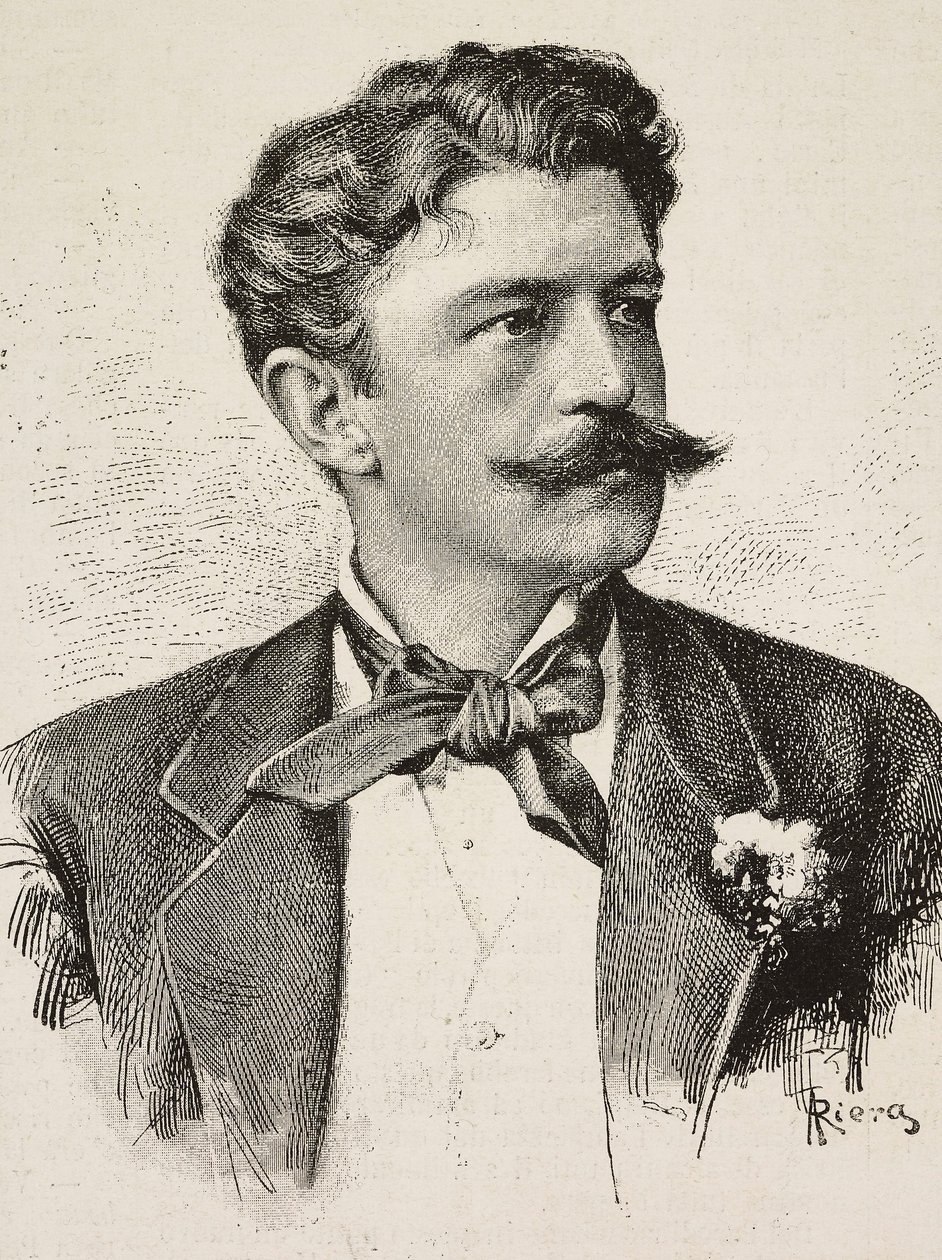 Portræt af Herbert von Bismarck (1849-1904), tysk politiker, gravering af Riera fra fotografi af Vianello Brothers, fra L