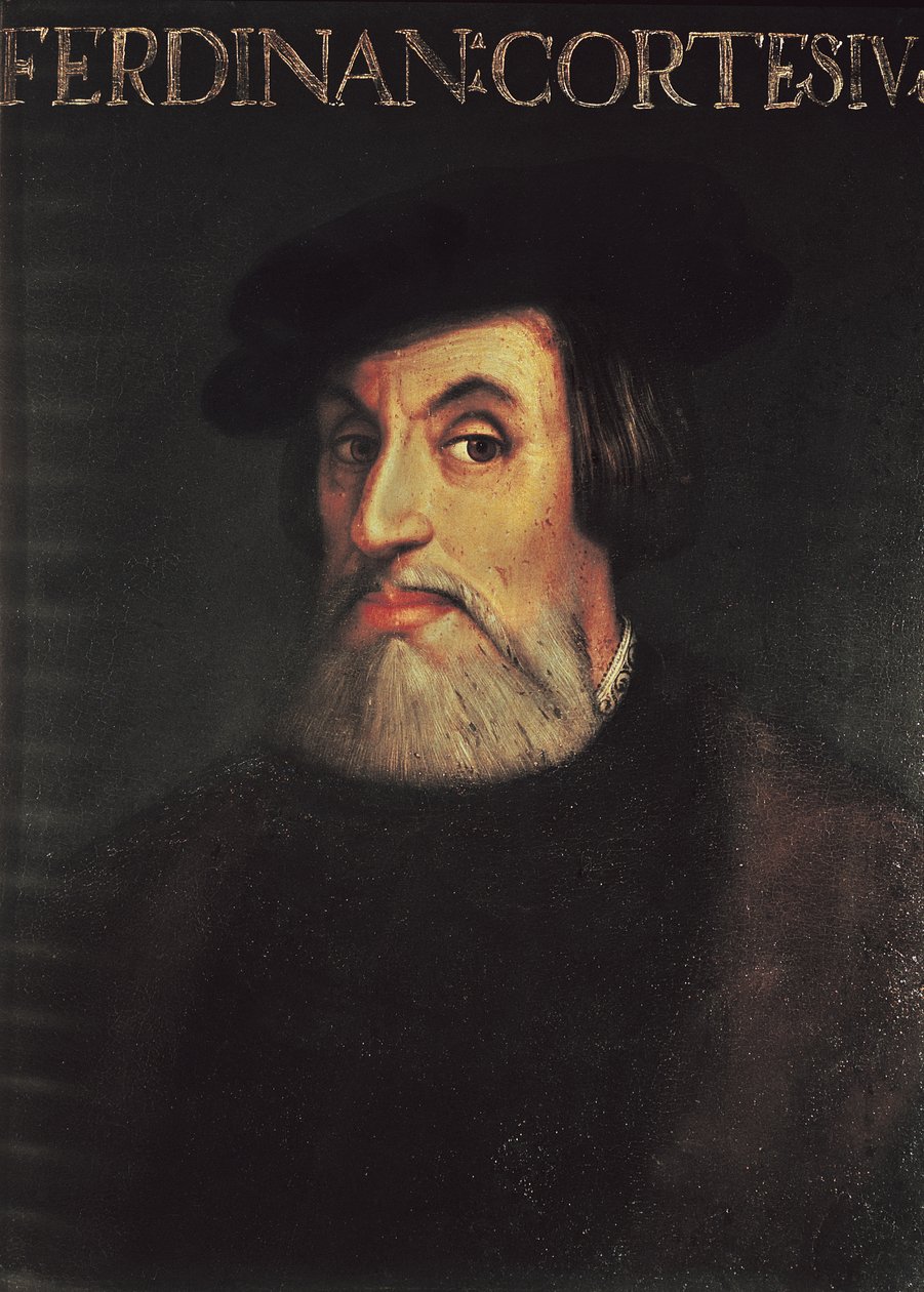 Portræt af Hernando Cortes (1485-1547) af Italian School