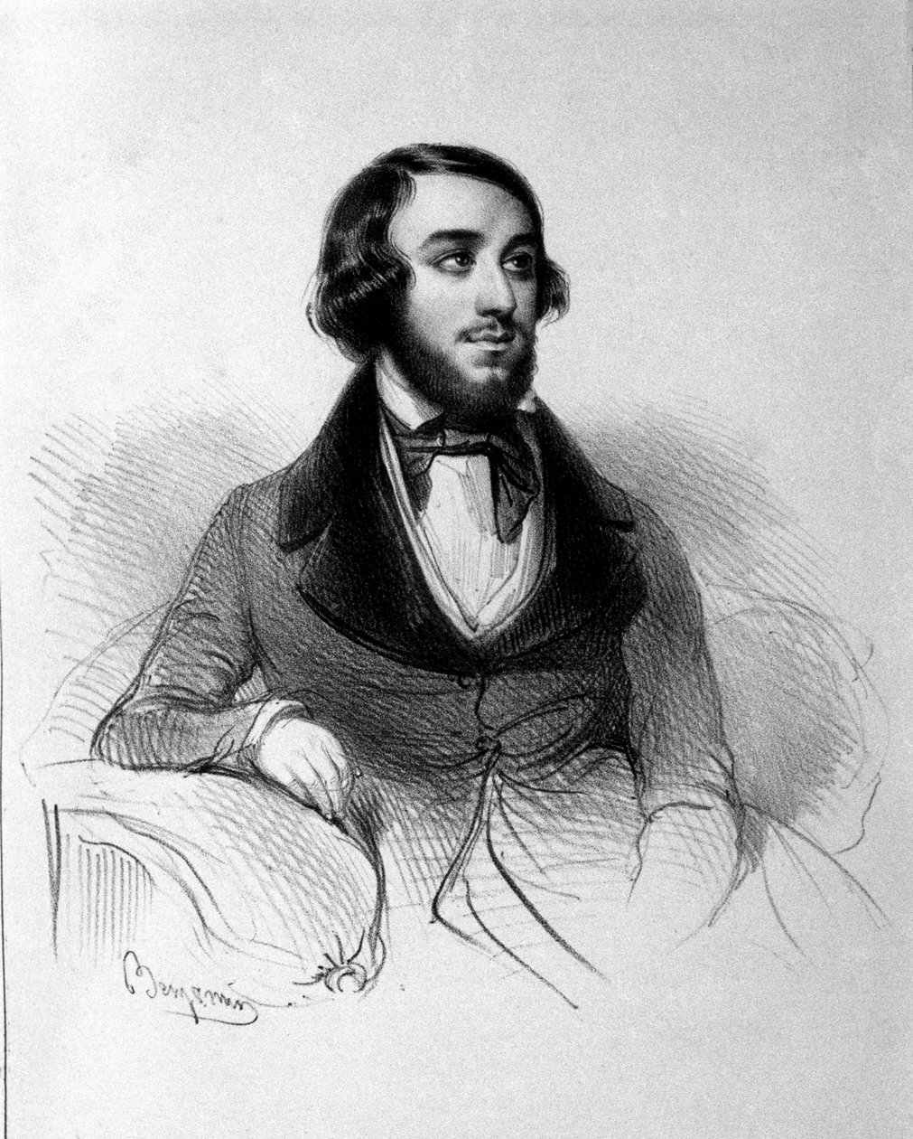 Portræt af den italienske tenor Mario Candia (1810 - 1883). af Italian School