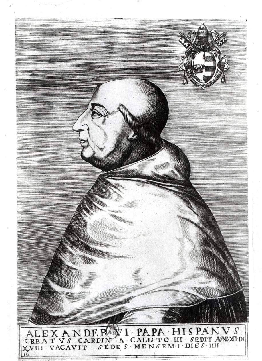 Portræt af pave Alexander VI (1492-1503) 16.-17. århundrede af Italian School