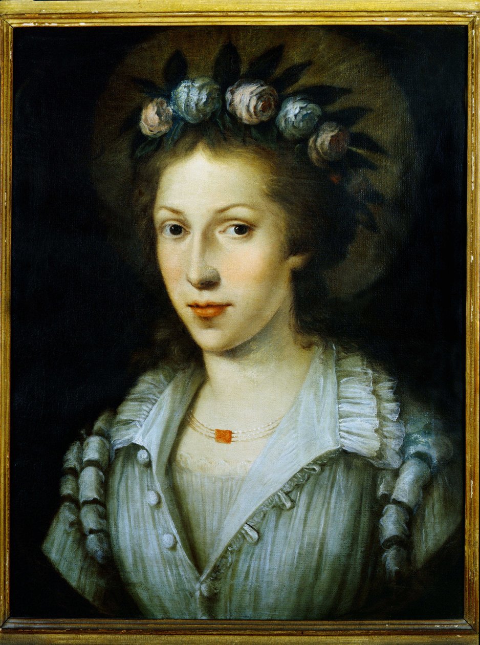 Portræt af Sainte Marie Madeleine af Pazzi, Sainte Mary Magdalene de Pazzi af Italian School