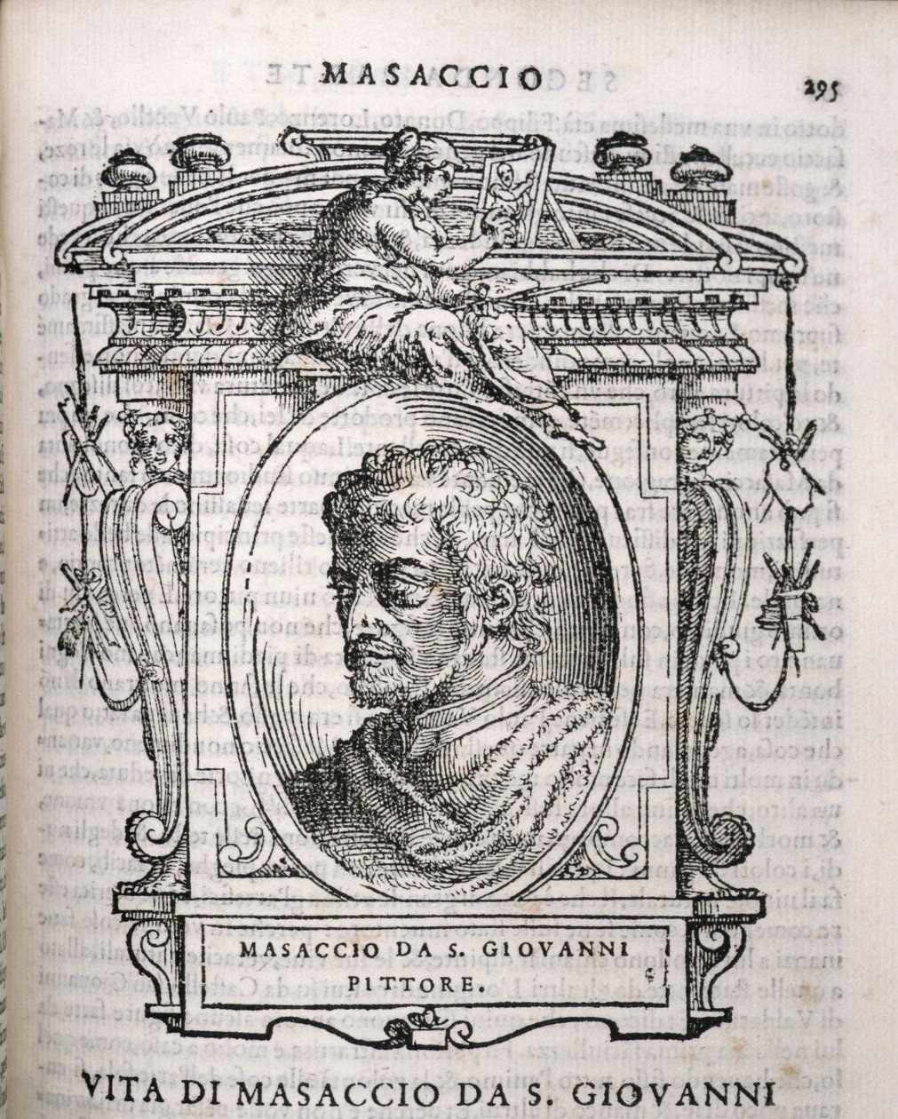 Portræt af Tomaso Masaccio (1401-28) fra Vasaris Lives of the Artists, første gang udgivet 1550 af Italian School
