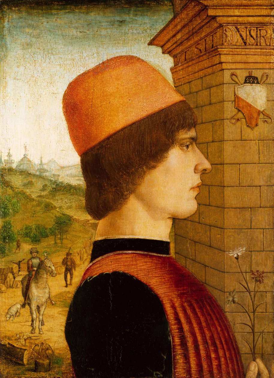 Portræt af en mand, ca. 1494 (tempera på træ) af Italian School