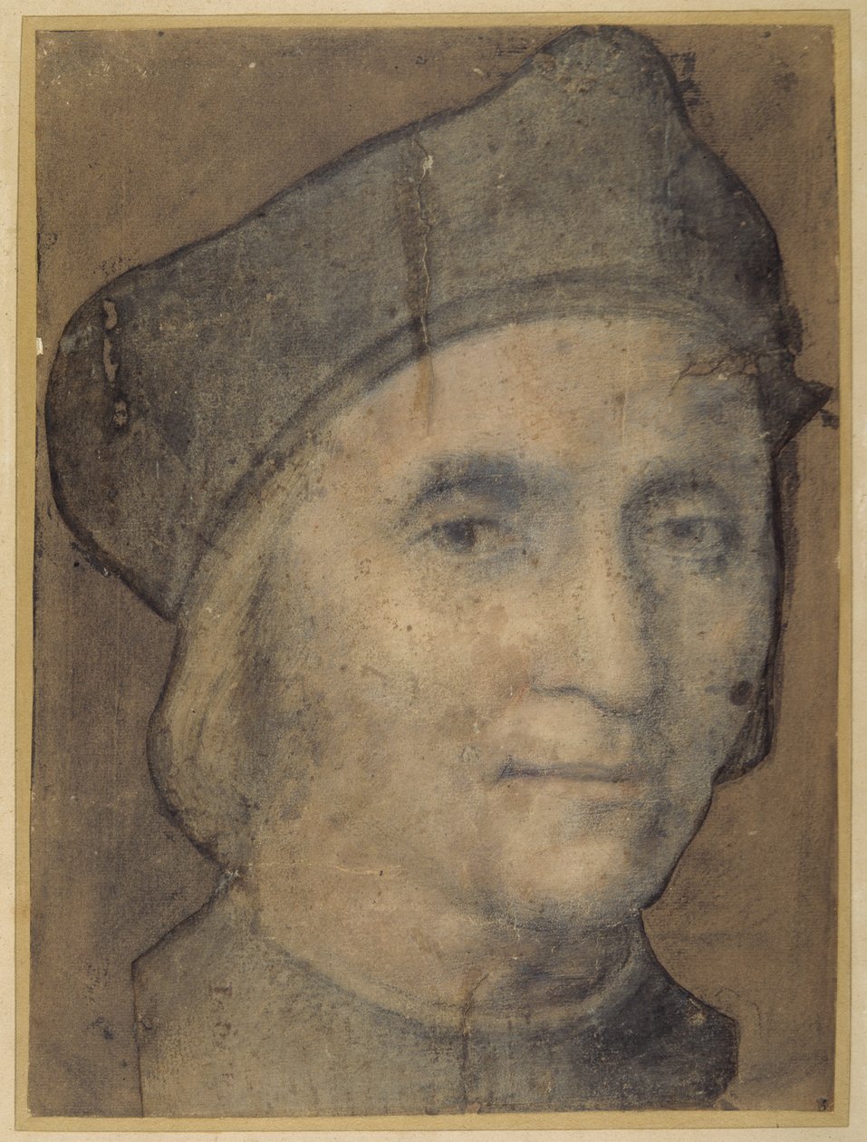 Portræt af en prælat, ca. 1510 (sort og rosa farvet kridt) af Italian School