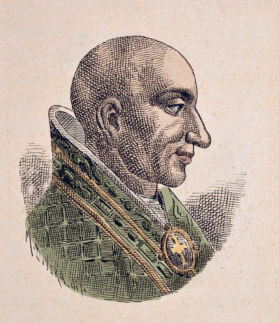 Portræt af modpaven Christophore (ou Christophe, Christopher, Cristoforo, Christophorus) (903-904) af Italian School