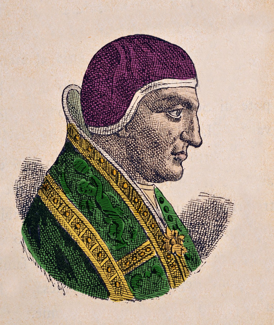 Portræt af pave Agapet II (946-955) af Italian School