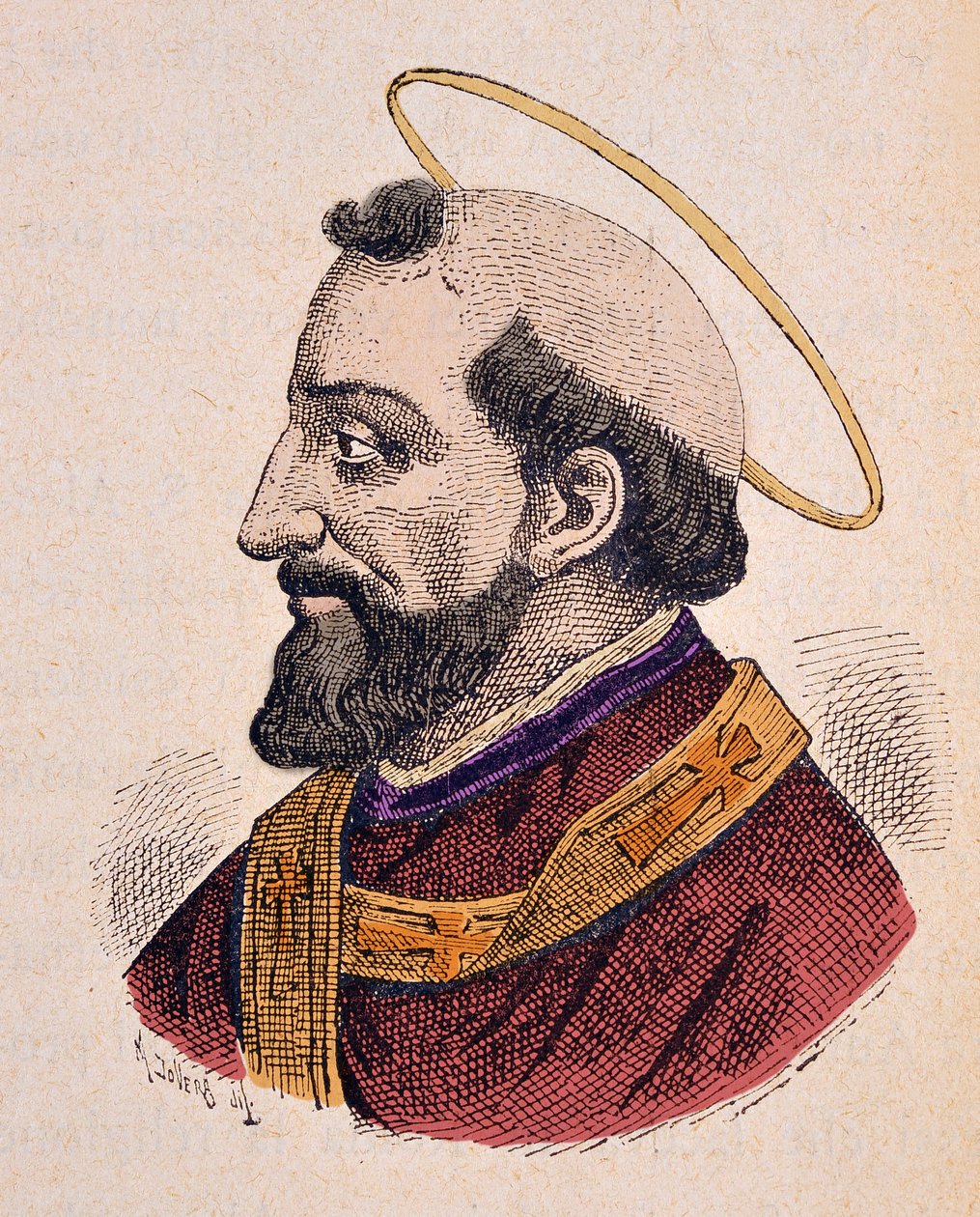 Portræt af paven Alexandre (Alexander eller Alessandro I) Ier (105-115) af Italian School