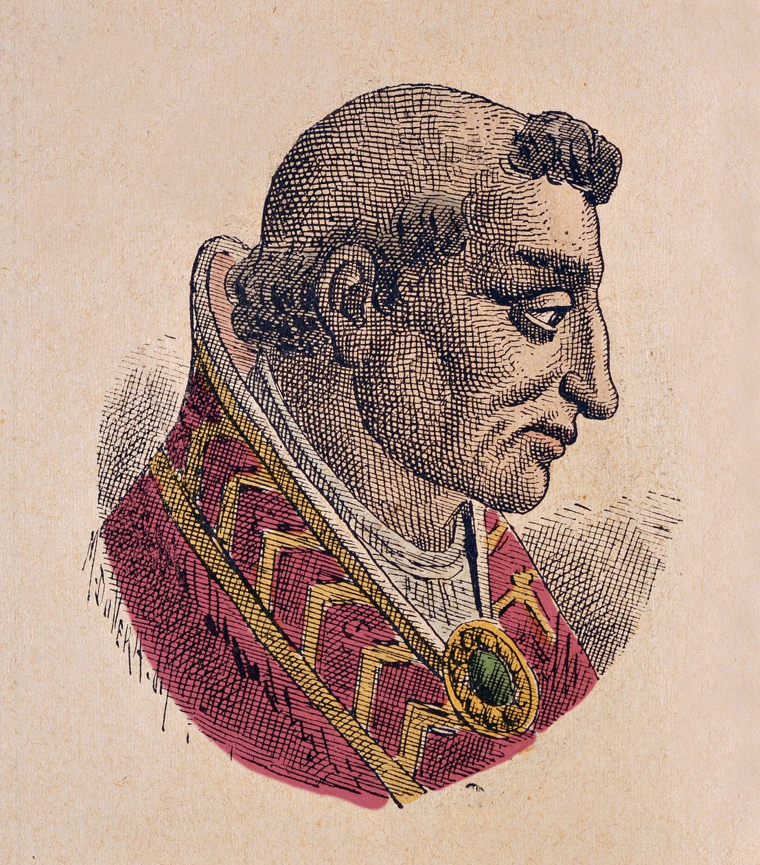 Portræt af paven Anastase III (Anastasius, Anastasio) (911-913) af Italian School