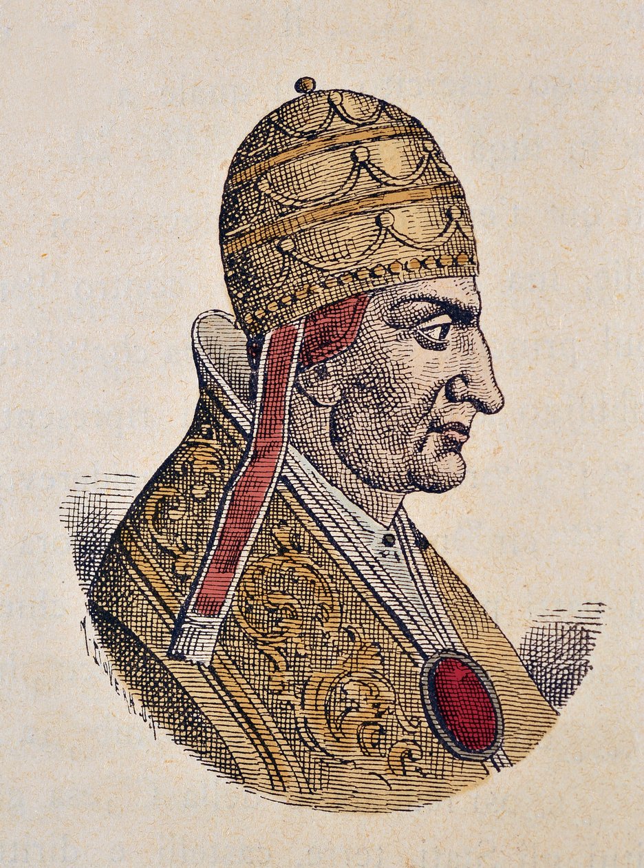 Portræt af pave Benoit IX (benedetto, Benedikt eller Benedictus) (1032-1044) af Italian School