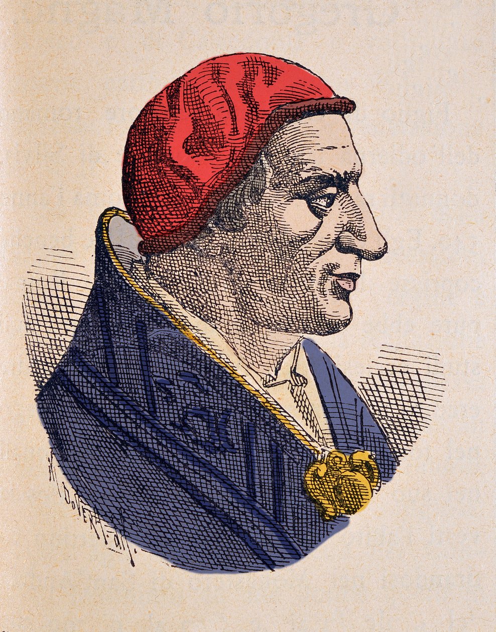 Portræt af paven Benoit Ier (benedict, Benedetto eller Benedictus) (575-579) af Italian School