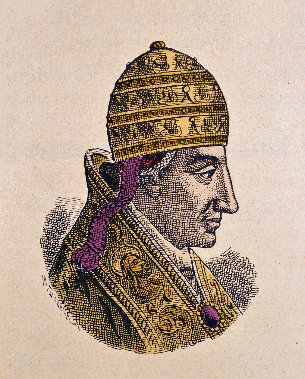 Portræt af pave Benoit VII (benedetto, Benedikt eller Benedictus) (974-983) af Italian School