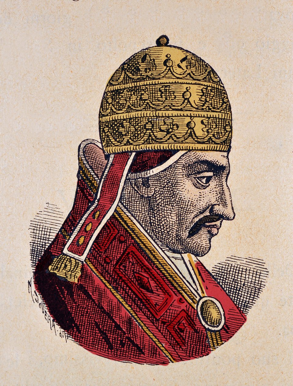 Portræt af pave Benoit VI (benedetto, Benedikt eller Benedictus) (973-974) af Italian School