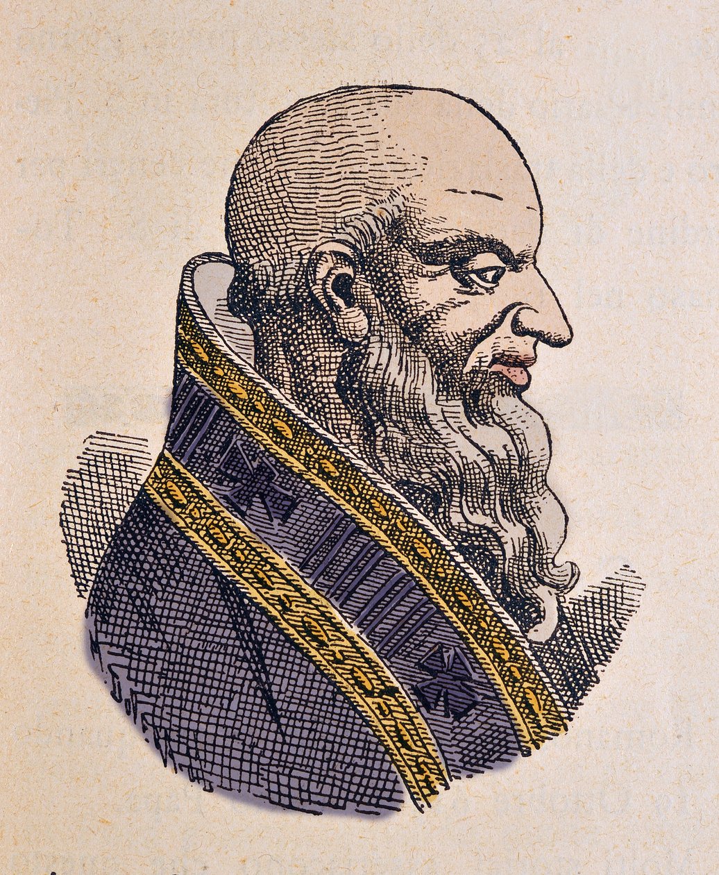 Portræt af pave Boniface III (Bonifacius eller Bonifacio) (607-608) af Italian School