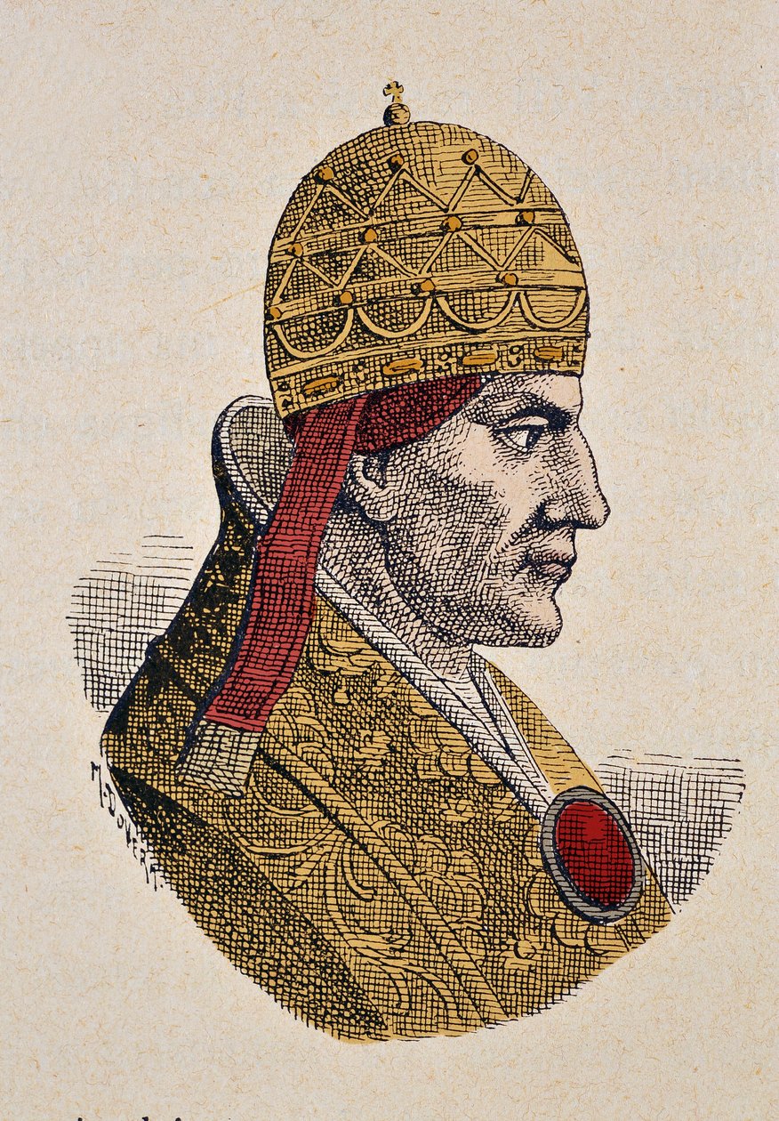 Portræt af pave Celestine III (1191-1198) af Italian School