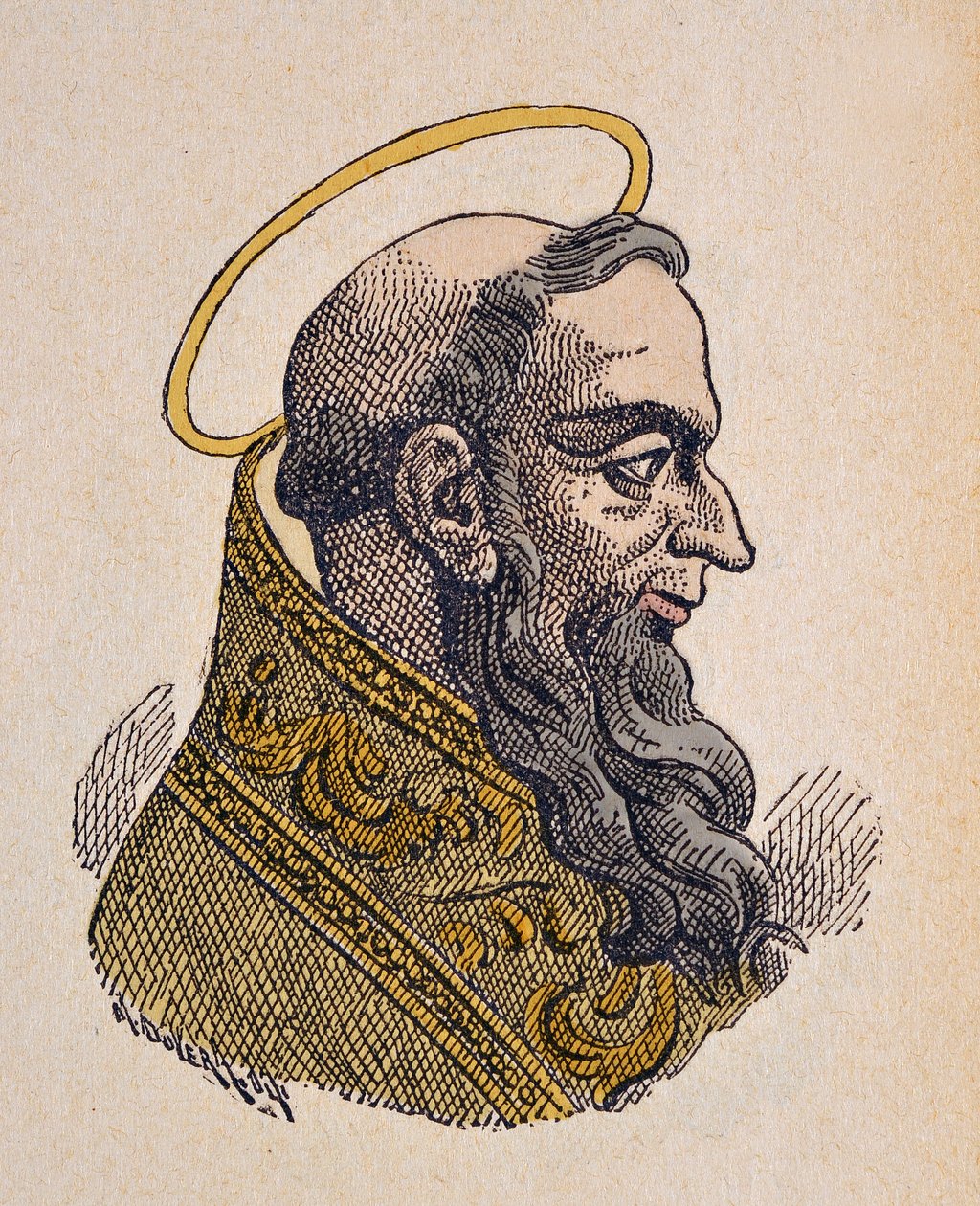 Portræt af paven Celestine I (Celestine, Celestino eller Caelestinus I) (422-432) af Italian School