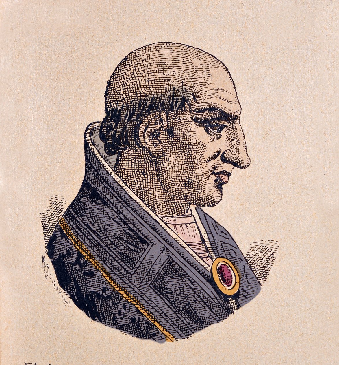 Portræt af paven Clement V (Clemente eller Clemens) (1305-1314) af Italian School