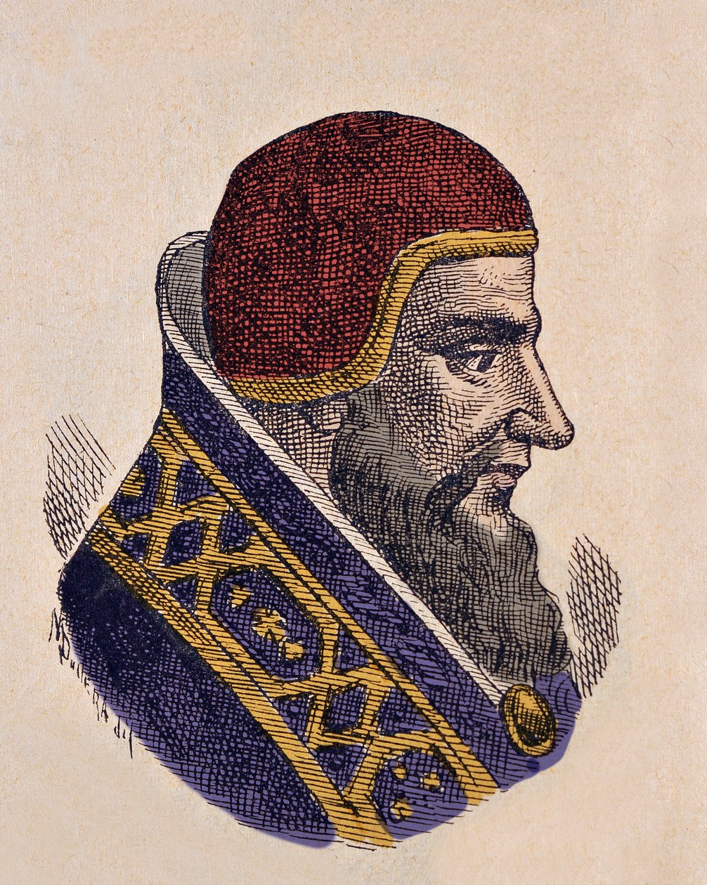 Portræt af pave Damasus II (1048) af Italian School