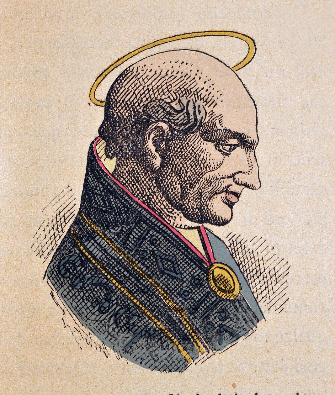 Portræt af pave Damasus I (Damasus, Damaskus) (366-384) af Italian School