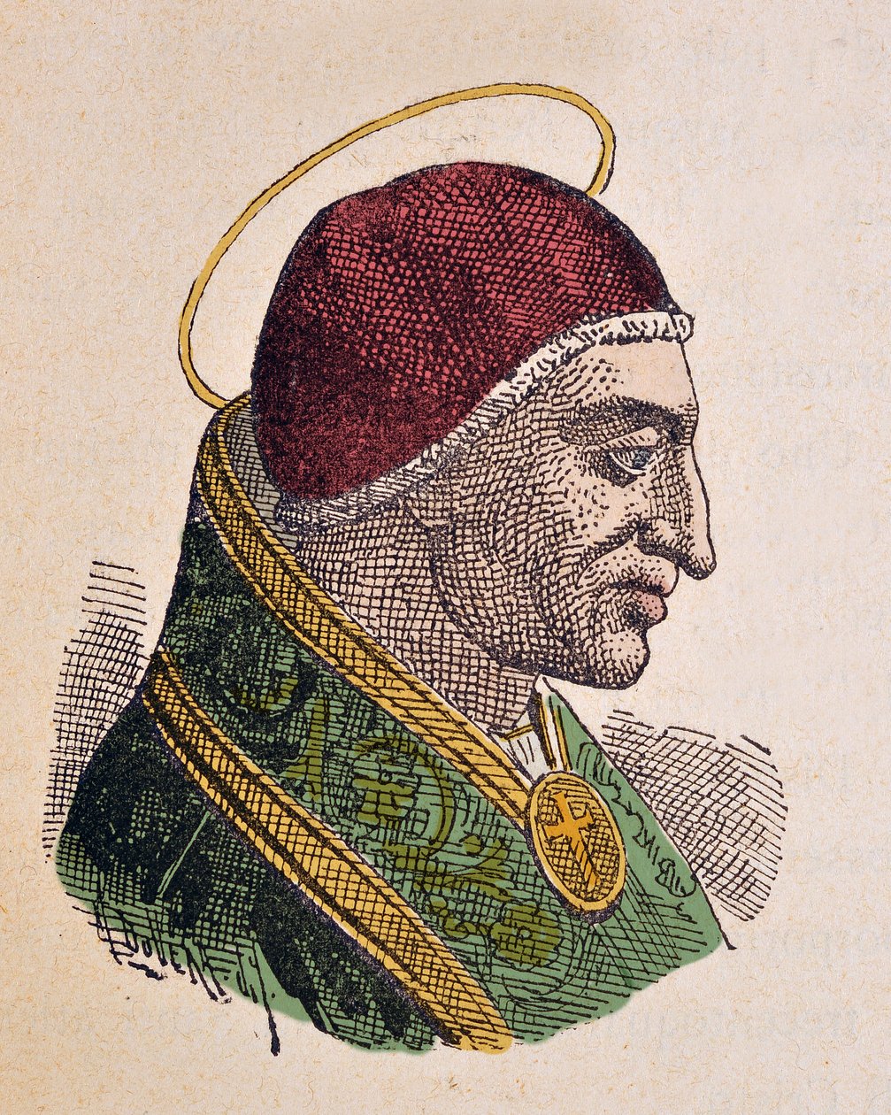 Portræt af paven Denys (Dionysius eller Dionisio) (259-268) af Italian School