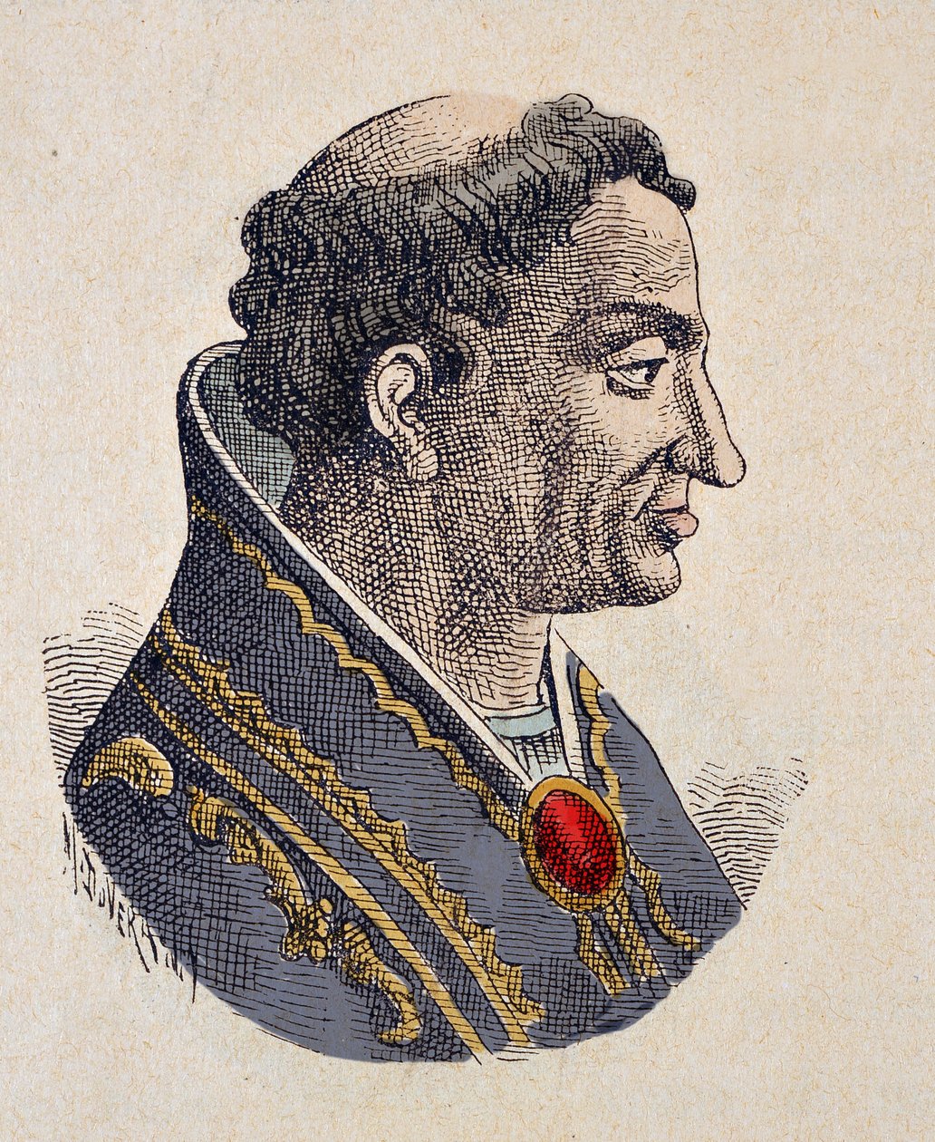 Portræt af paven Eugene II (Eugenio, Eugenius) (824-827) af Italian School